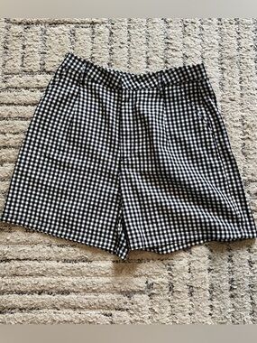 Brixton Black & White Gingham Thurston Pleated Trouser Shorts size 29 EUC